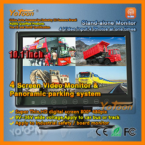 10.1 inch 4 Screen Video Monitor Panoramic Parking System