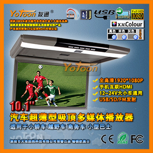 10.2 inch Super Slim HD Flip Down Multimedia Player