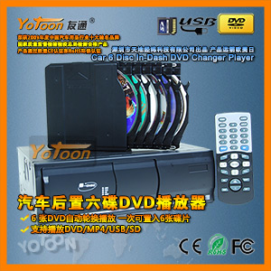 New 6 Disc DVD/CD/MP3/MP4 changer Black