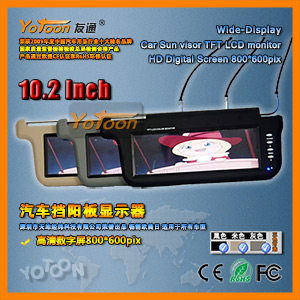 10.2 TFT Car Sunvisor LCD Monitor,L/R,3 Colour