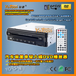 Thinner 6 Disc DVD/CD/MP3/MP4 changer Black