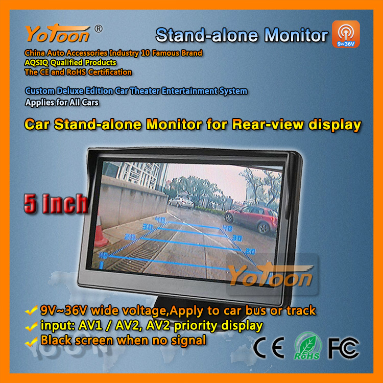 Car Stand-alone Monitor Digital TFT-LCD for Rear-view display