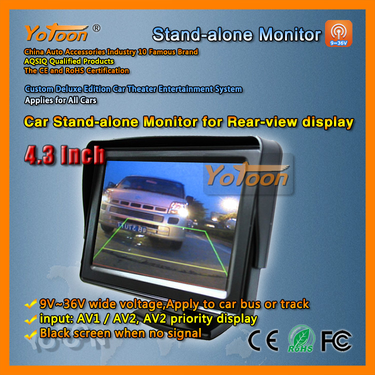 Car Stand-alone Monitor Digital TFT-LCD for Rear-view display