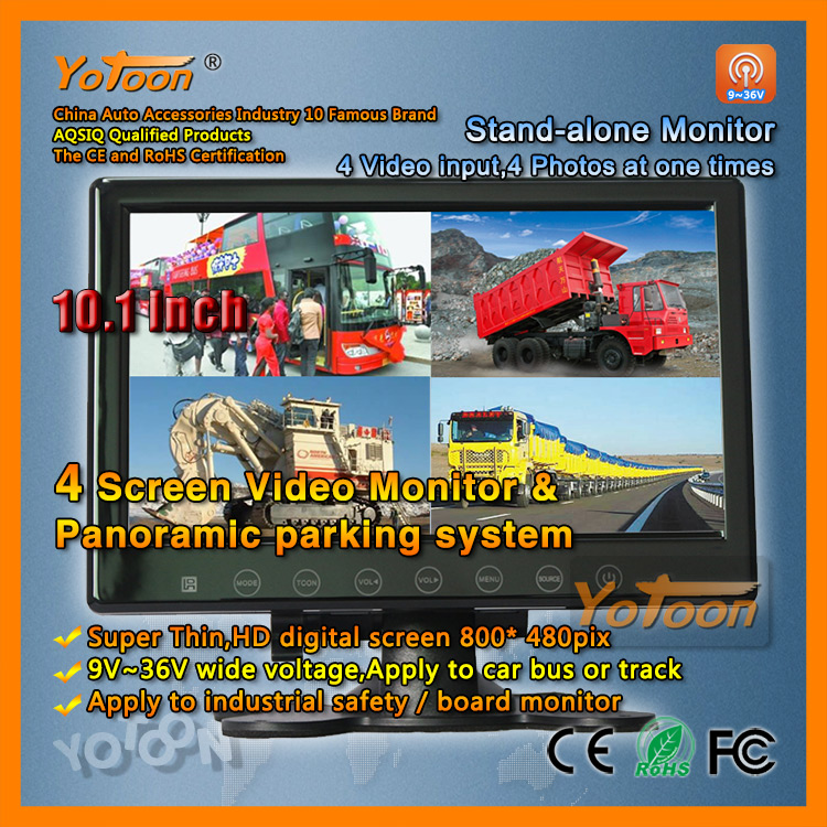 10.1 inch car monitor / 4 screen video monitor / Panoramic parking system / car security system